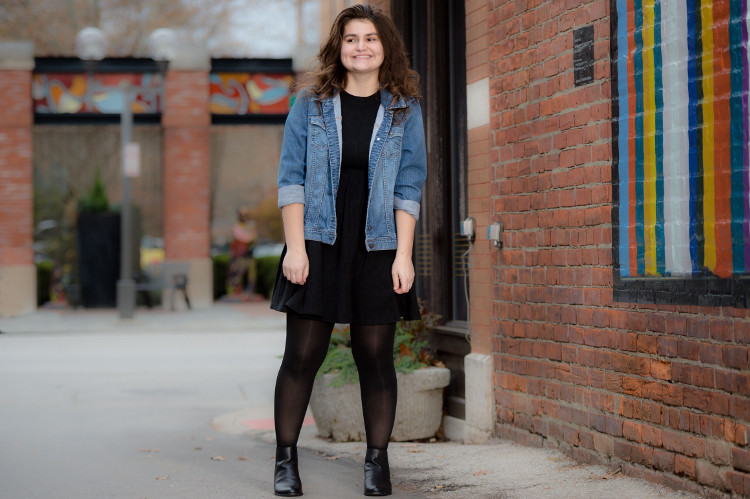 Senior Pictures with brick wall